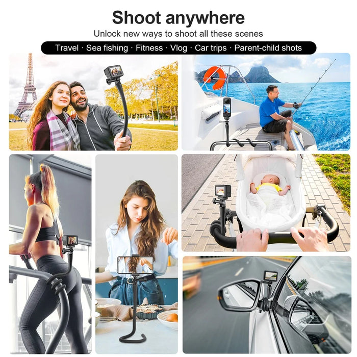 TELESIN TE-FM-002 Flexible Phone Mount Adapter Holder for GoPro, DJI Action Camera Selfie Stick Phone Bracket - 4