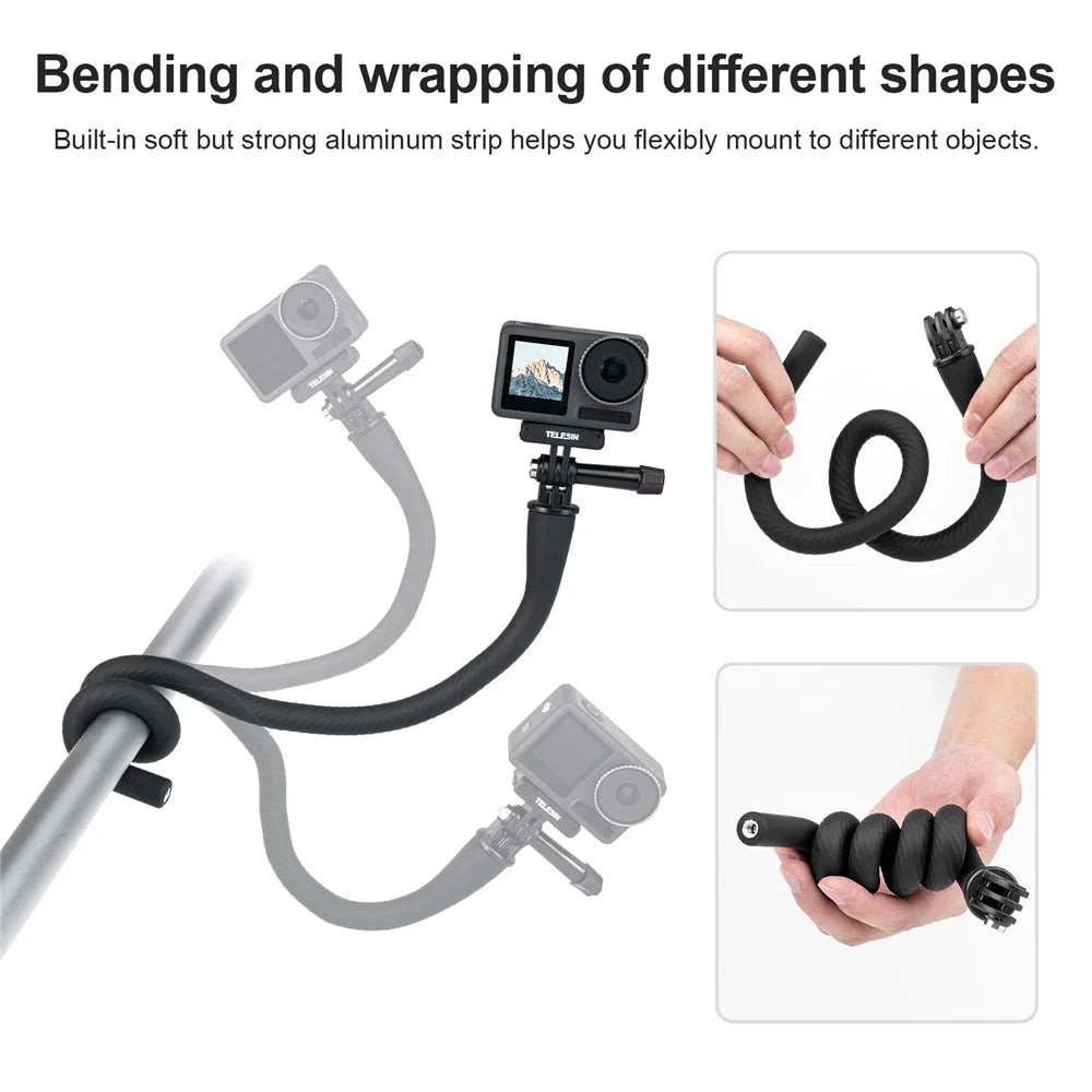 TELESIN TE-FM-002 Flexible Phone Mount Adapter Holder for GoPro, DJI Action Camera Selfie Stick Phone Bracket - 5