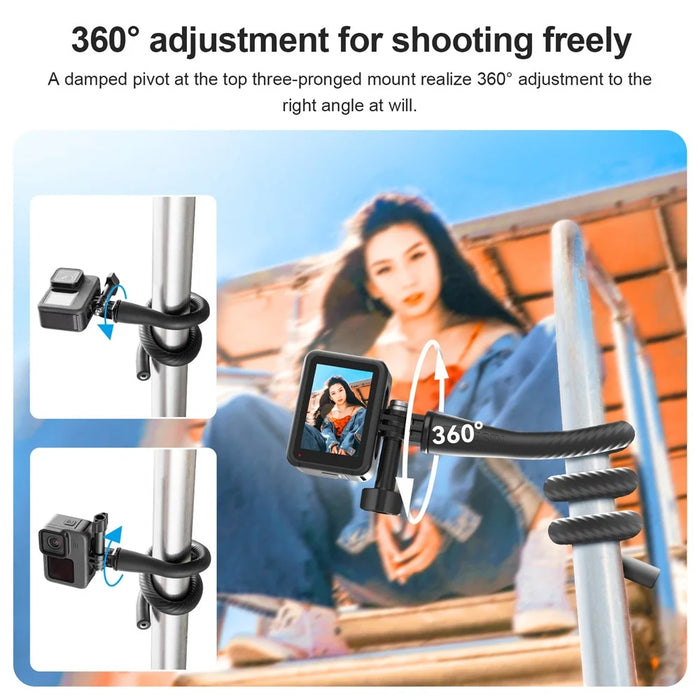 TELESIN TE-FM-002 Flexible Phone Mount Adapter Holder for GoPro, DJI Action Camera Selfie Stick Phone Bracket - 7