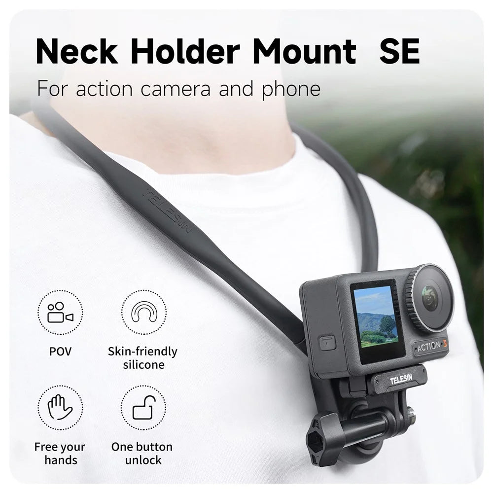 TELESIN TE-HNB-003 Sports Camera Flexible Holder for GoPro Hero 11 / 10 / 9 Action Camera Neck Mount Bracket - 2