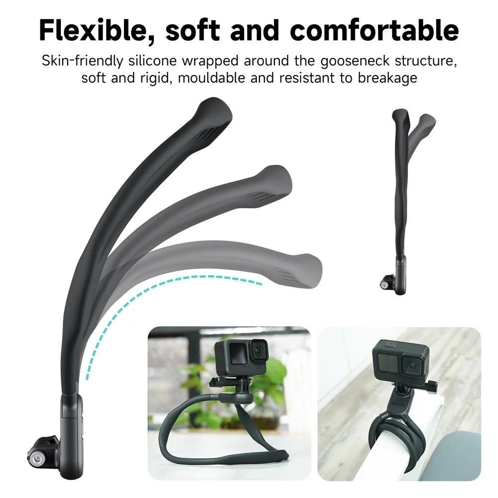 TELESIN TE-HNB-003 Sports Camera Flexible Holder for GoPro Hero 11 / 10 / 9 Action Camera Neck Mount Bracket - 4