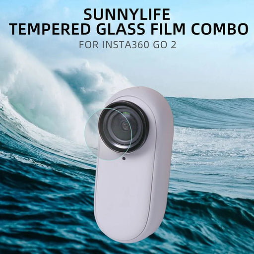 SUNNYLIFE IST-GHM653 2Pcs Lens Protector for Insta360 GO 3 / GO 2 , Tempered Glass Camera Lens Guard Film - 2