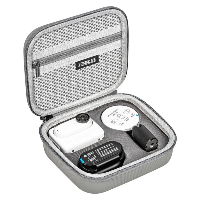 STARTRC 1123807 PU Leather Storage Bag for Insta360 GO 3 Camera Carrying Case Shockproof Box Travel Handbag - Grey - 4