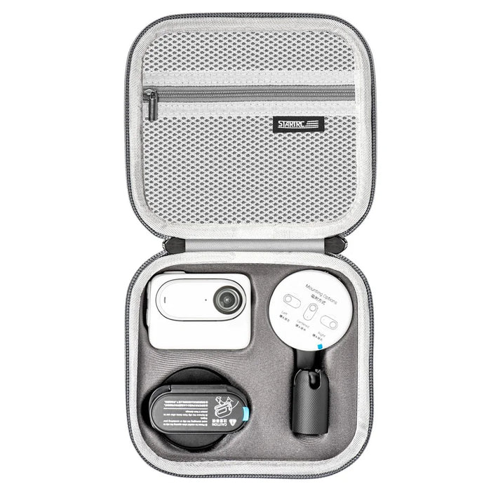 STARTRC 1123807 PU Leather Storage Bag for Insta360 GO 3 Camera Carrying Case Shockproof Box Travel Handbag - Grey - 6
