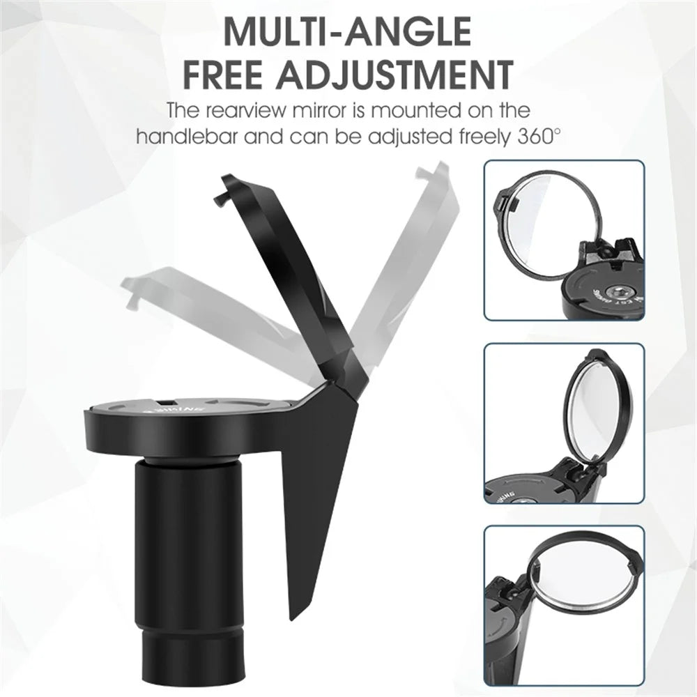 WEST BIKING YP0720044 Bicycle Rearview Mirror Adjustable Bike Handlebar Convex View Mirror - 3