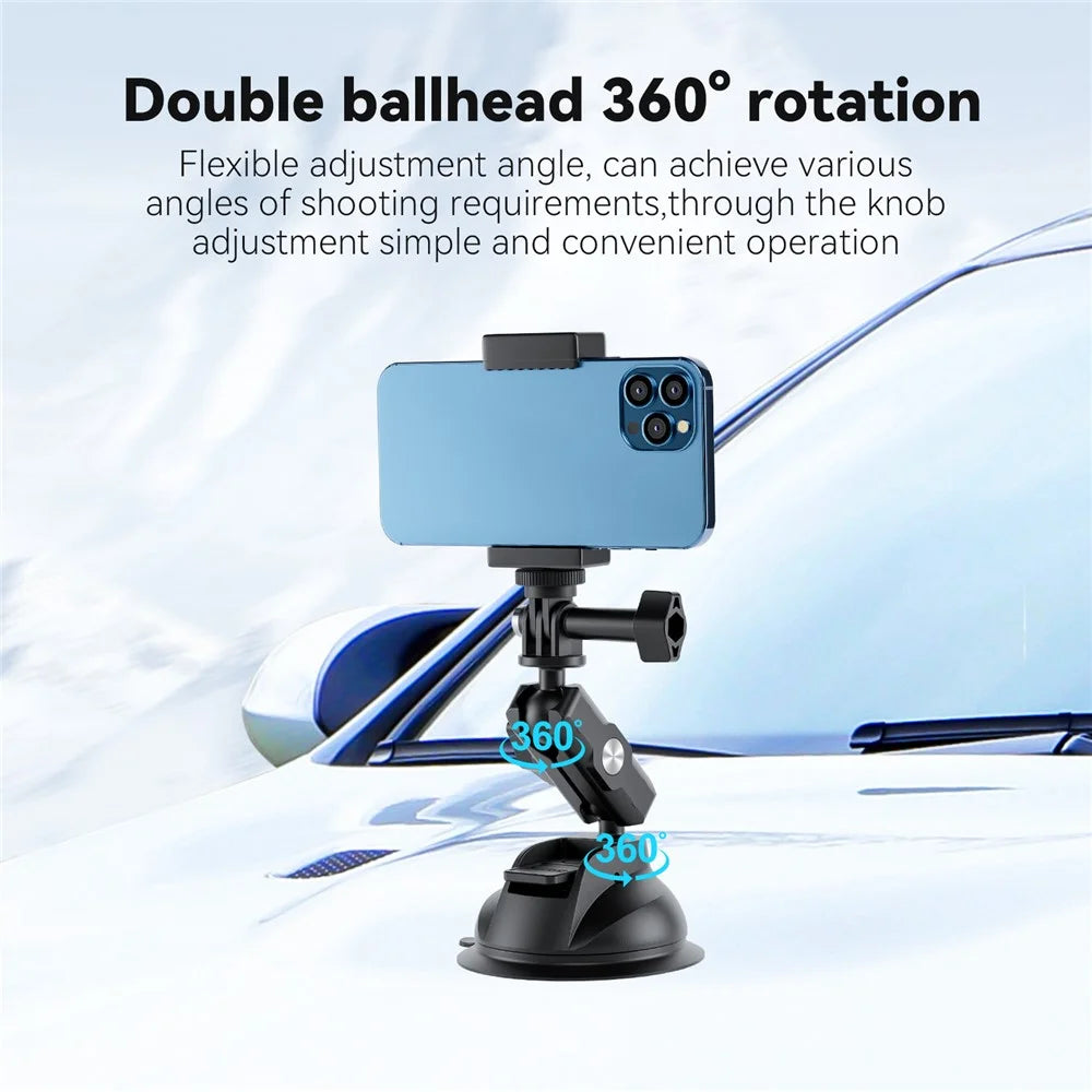 TELESIN TE-SUC-012 Action Camera Car Mount Universal Strong Suction Cup Phone Holder Set with Cell Phone Clip - 4