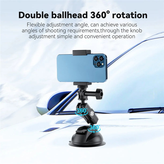 TELESIN TE-SUC-012 Action Camera Car Mount Universal Strong Suction Cup Phone Holder Set with Cell Phone Clip - 4