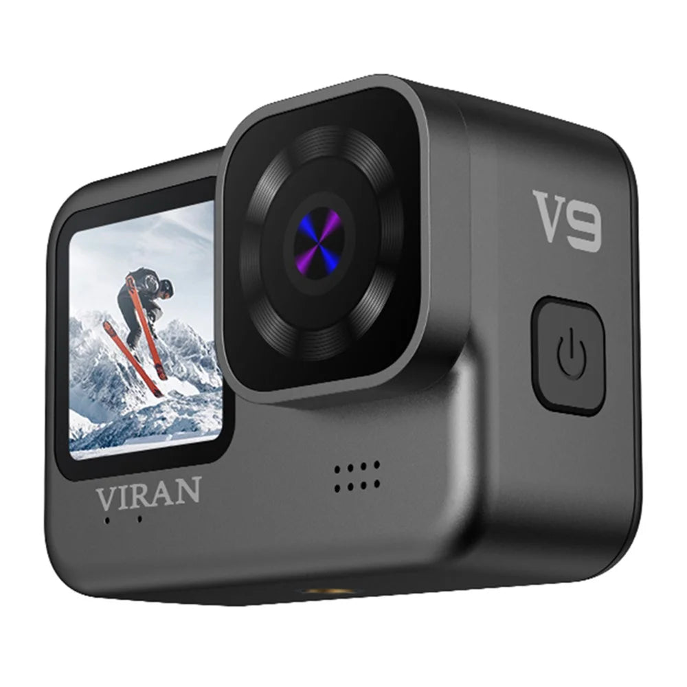 VIRAN V9 4K 60FPS WiFi Anti-Shake Action Camera IP68 Waterproof Dual Screen Motorcycle Video Recorder - 1