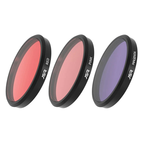 JUNESTAR JSR-1030-18 3-in-1 Filter Set for Insta360 GO 3 Sports Camera Diving Filter with Pink, Red, Magenta - 1