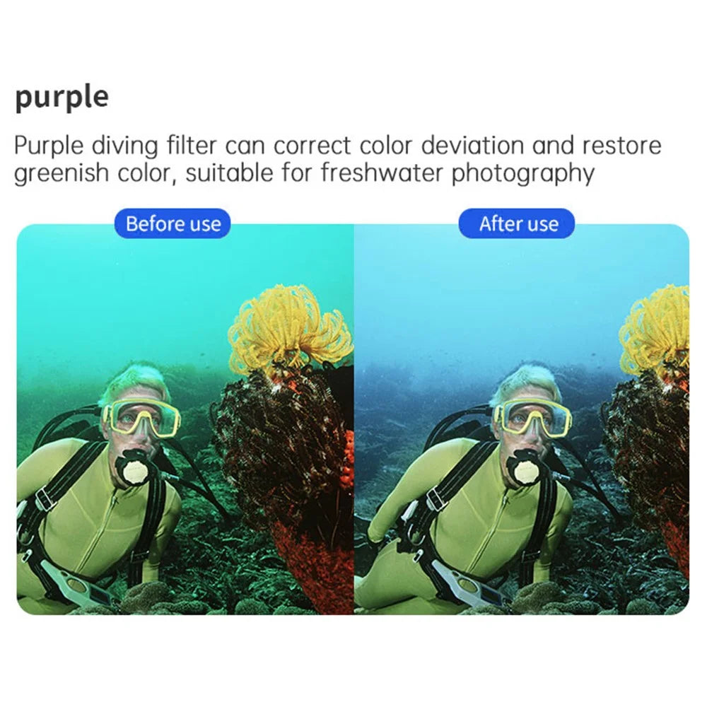 JUNESTAR JSR-1030-18 3-in-1 Filter Set for Insta360 GO 3 Sports Camera Diving Filter with Pink, Red, Magenta - 4