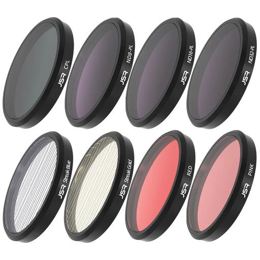 JUNESTAR JSR-1030-22 8-in-1 Lens Filters for Insta360 GO 3 Filter Set with CPL+ND8-PL+ND16-PL+ND32-PL+Streak Blue+Streak Gold+Red+Pink - 1