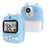 1200W Pixel 2.4-inch IPS Screen Kids Camera Inkless Print Instant Camera with 32G Memory Card, Card Reader - Blue - 1