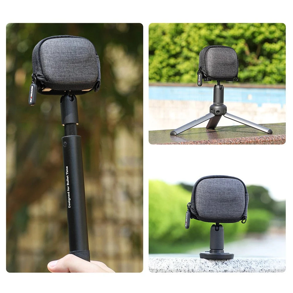 SUNNYLIFE B593 For Insta360 GO 3 / DJI Action 3 / GoPro Sports Camera Hard Shell Cloth Storage Bag Shockproof Zipper Bag with Opening - 4