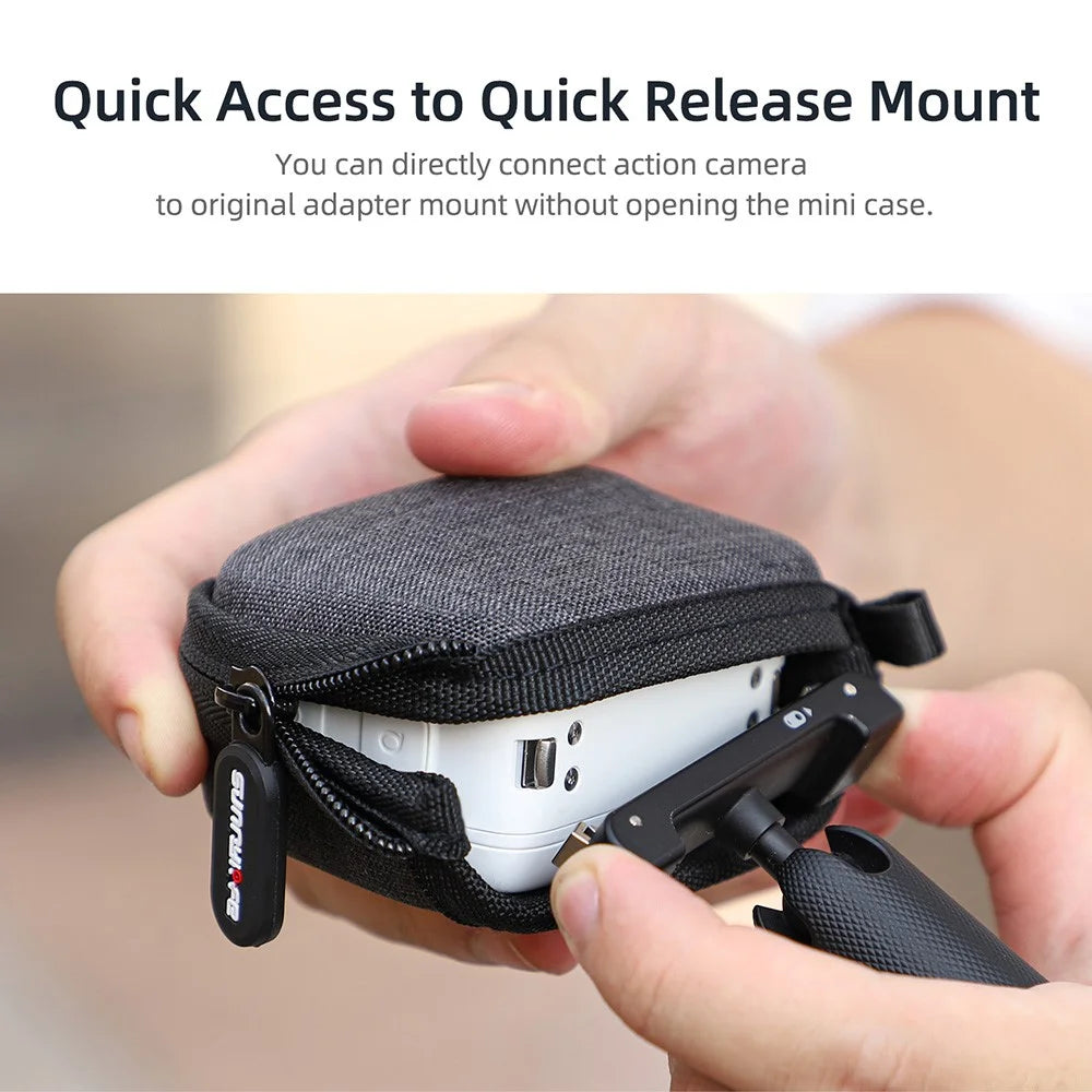 SUNNYLIFE B593 For Insta360 GO 3 / DJI Action 3 / GoPro Sports Camera Hard Shell Cloth Storage Bag Shockproof Zipper Bag with Opening - 5