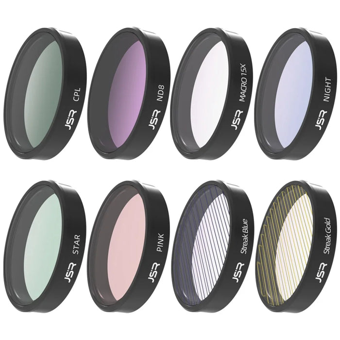 JUNESTAR JSR-1013-23 KB-8IN1 Multi-Coated Filter Set for DJI Osmo Action 4 / 3 Oil-Resistant Waterproof Lens Filters - 1