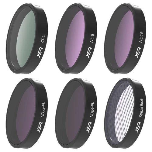 JUNESTAR JSR-1013-21 KB-6IN1 For DJI Osmo Action 4 / 3 Camera Filter CPL / ND8 / ND16 / ND32-PL / ND64-PL / Streak Blue Optical Glass Filter - 1