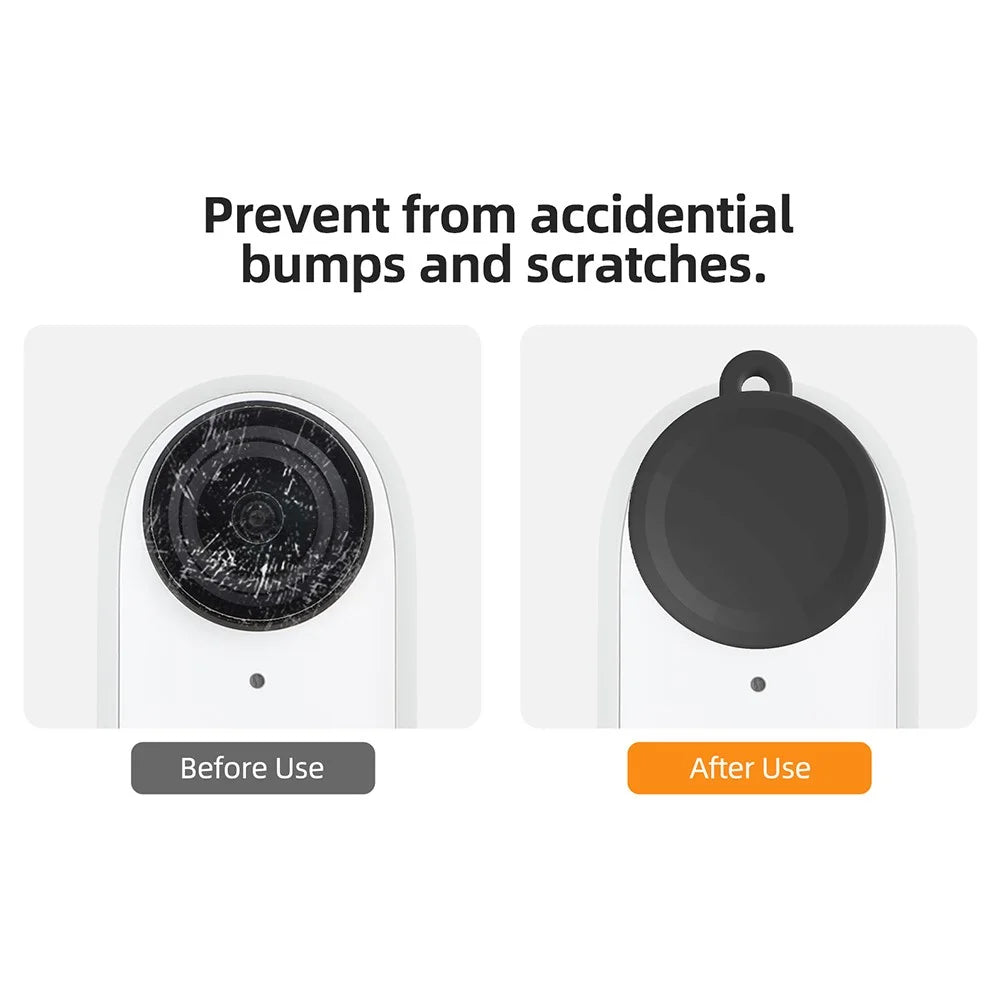 SUNNYLIFE IST-BHT595 4Pcs / Set Silicone Cover + Lens Cap + Sticker + Lanyard for Insta360 GO 3 Charging Case - Black - 5
