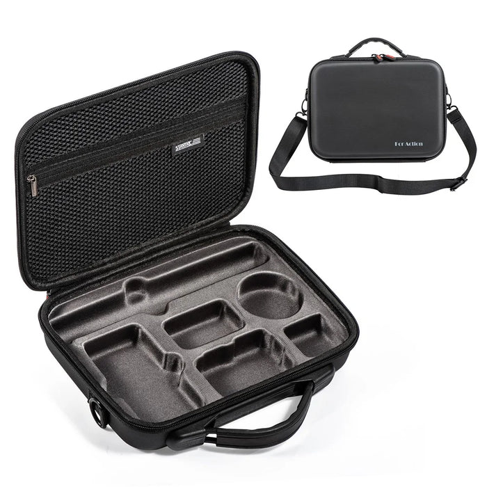 STARTRC 1126174 Carrying Case for DJI Action 4 , PU Travel Portable Storage Bag with Shoulder Strap - All-round Set - 1