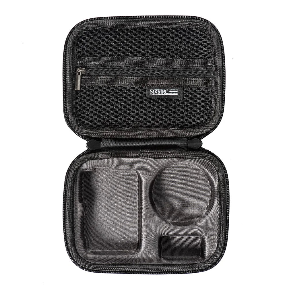 STARTRC 1126181 Storage Bag for DJI Action 4 , Hard PU Travel Box Carrying Case with Buckle+Strap - Standard Set - 4
