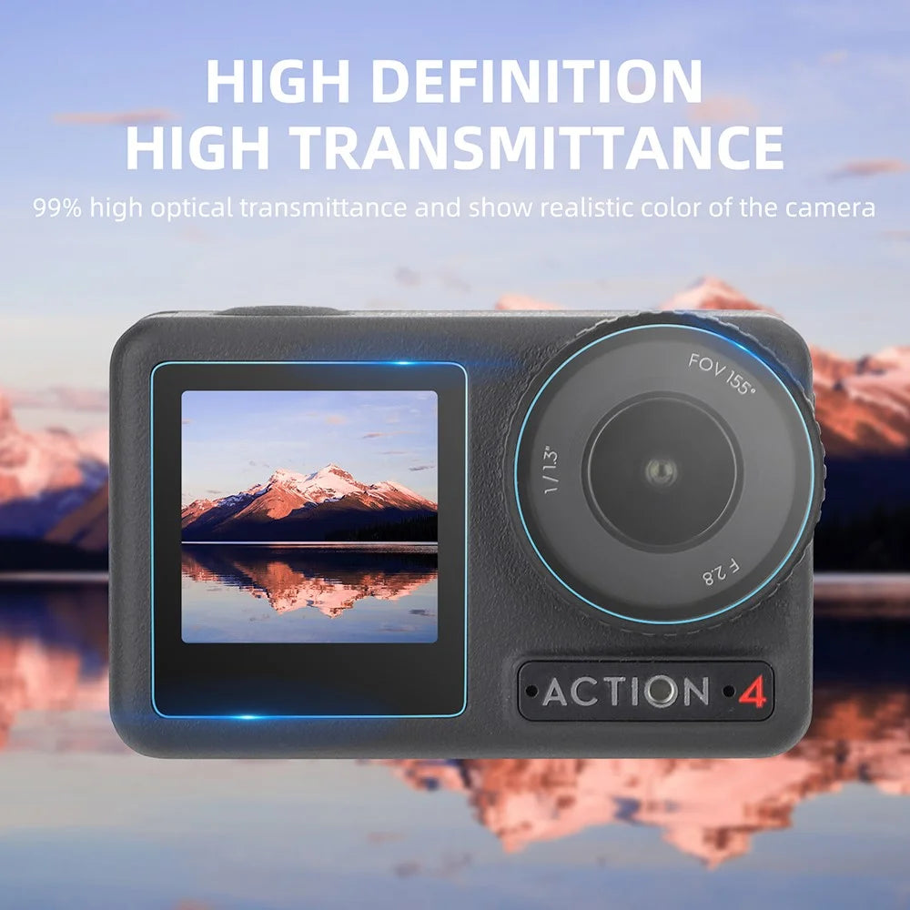 SUNNYLIFE OA4-BHM667 3Pcs Tempered Glass Screen Protector Set for DJI Osmo Action 4 Front / Rear / Lens Camera Screen Film Kit - 2