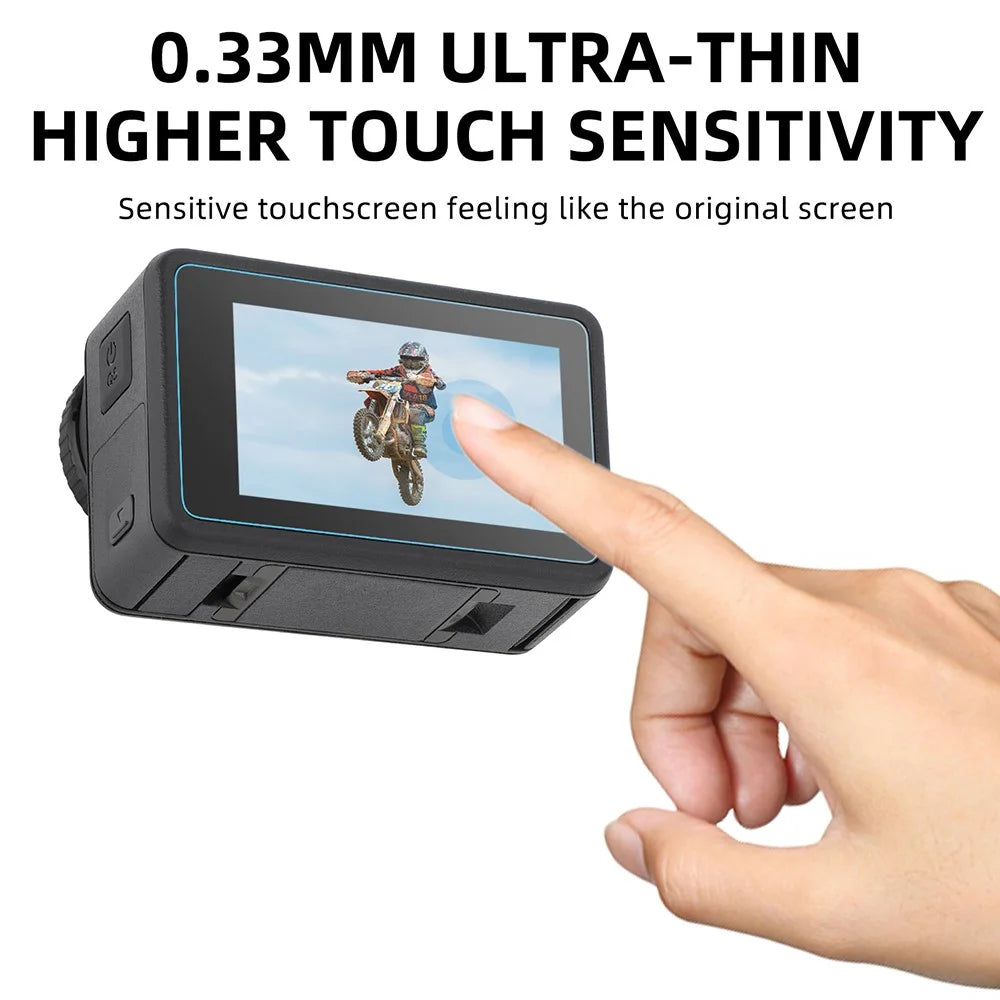SUNNYLIFE OA4-BHM667 3Pcs Tempered Glass Screen Protector Set for DJI Osmo Action 4 Front / Rear / Lens Camera Screen Film Kit - 3