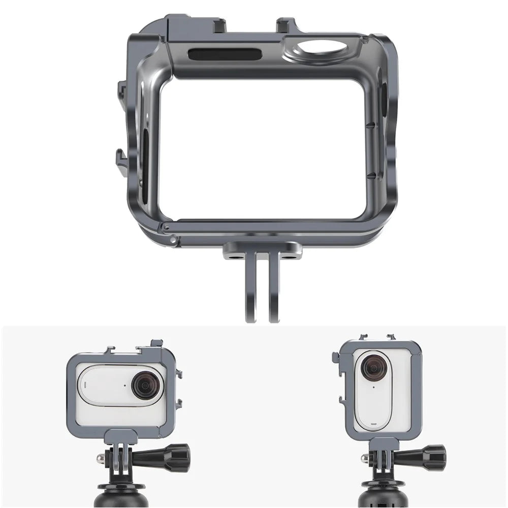 SUNNYLIFE IST-BK596 For Insta360 GO 3 Aluminum Alloy Protective Case Frame Mount Adapter Cold Shoe Bracket - 1