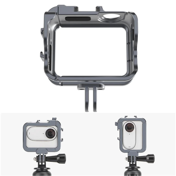 SUNNYLIFE IST-BK596 For Insta360 GO 3 Aluminum Alloy Protective Case Frame Mount Adapter Cold Shoe Bracket - 1