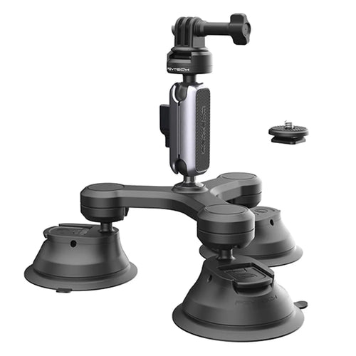 PGYTECH P-GM-224 CapLock Triple Suction Cup Bracket Mount with Ball Head for GoPro  /  Go3  /  Action 4  /  Mobile Phone - 1