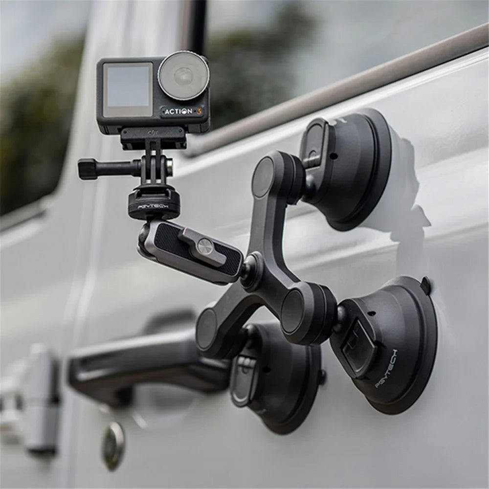 PGYTECH P-GM-224 CapLock Triple Suction Cup Bracket Mount with Ball Head for GoPro  /  Go3  /  Action 4  /  Mobile Phone - 2