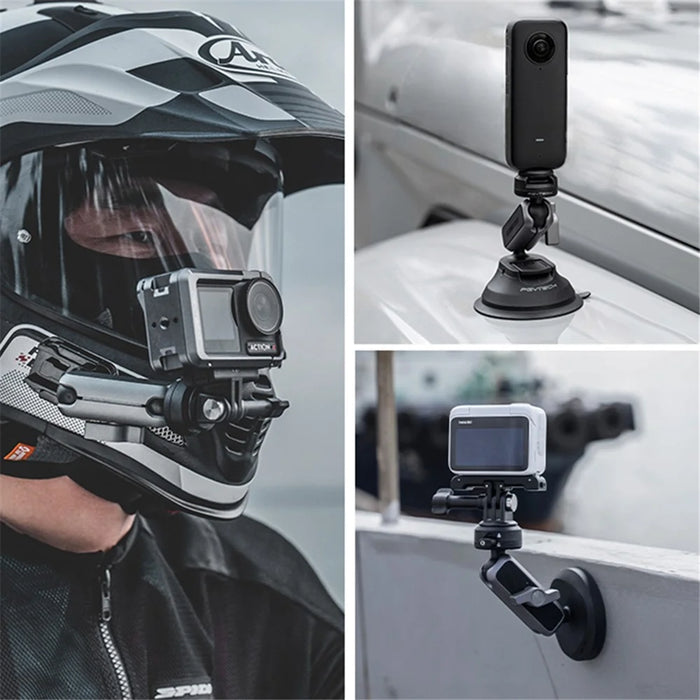 PGYTECH P-CG-145 CapLock Sports Camera Quick Release Mount Adapter Plate Set with Ball Head for GoPro / Insta360 / DJI - 4