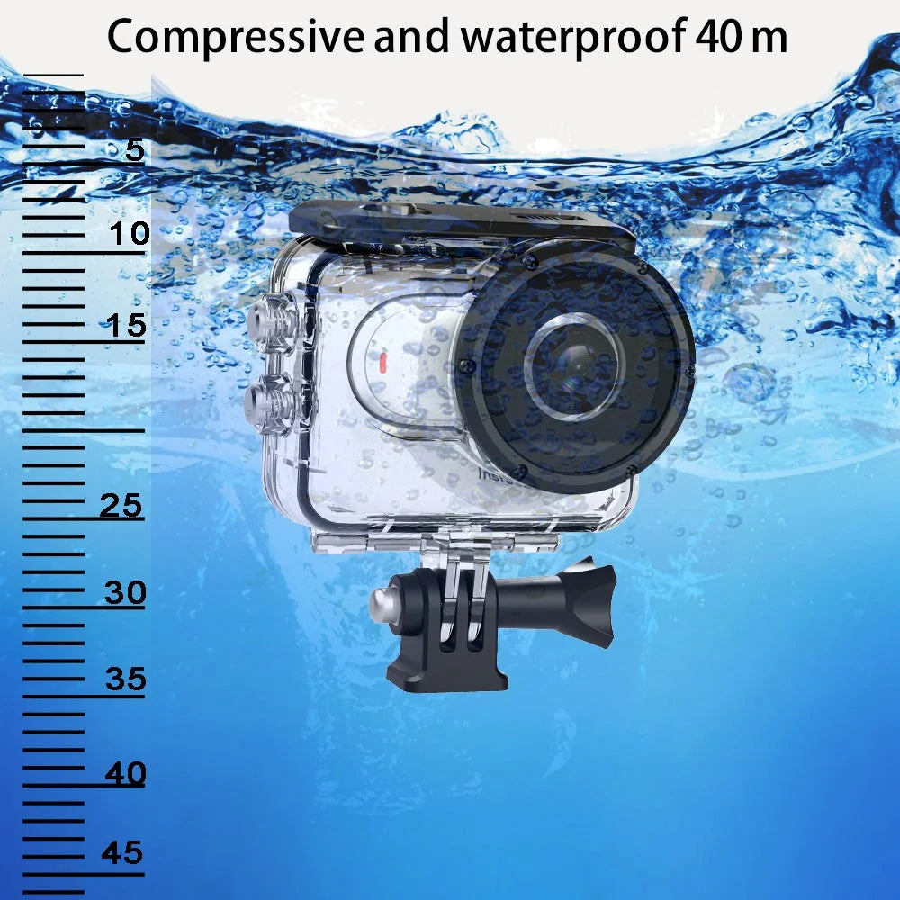40m Waterproof Case for Insta360 GO 3 Camera PC+Stainless Steel Thumb Camera Underwater Diving Cover - 7