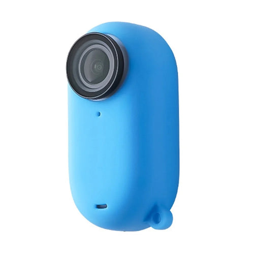 Silicone Case Sleeve for Insta360 Go 3 Thumb Camera Protective Cover with Lens Cap - Blue - 1