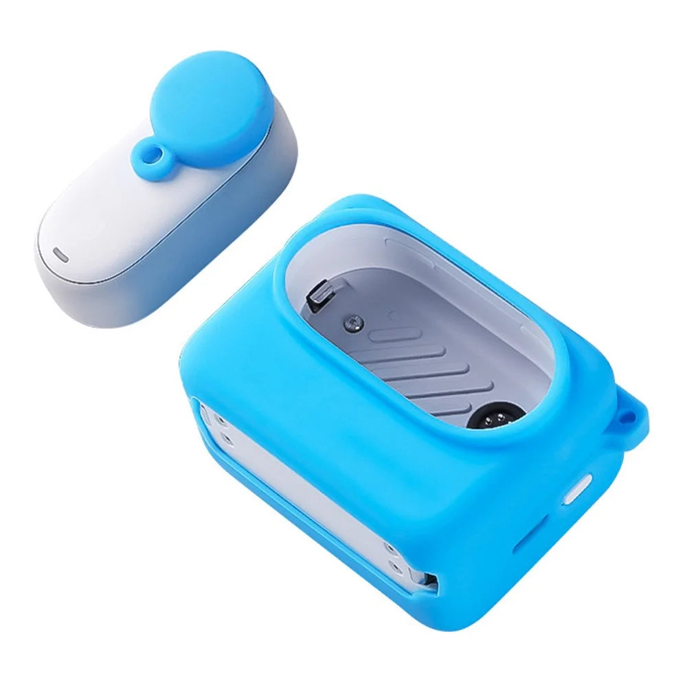 Silicone Cover for Insta360 Go 3 Camera Charging Case Protective Sleeve with Lens Cap - Blue - 2