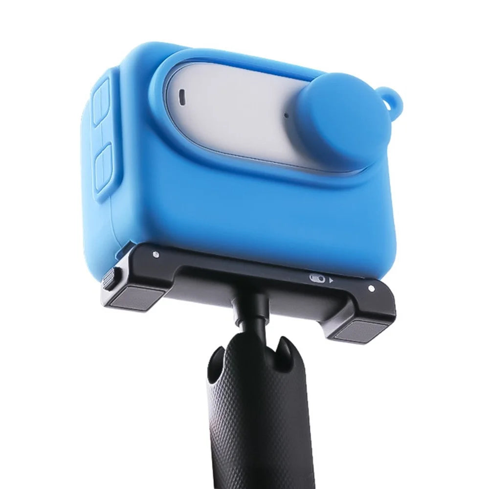 Silicone Cover for Insta360 Go 3 Camera Charging Case Protective Sleeve with Lens Cap - Blue - 4