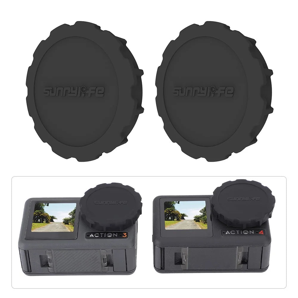 SUNNYLIFE 2Pcs / Set Silicone Lens Cap for DJI Osmo Action 4 / 3 Camera Lens Dust-proof Cover - 1