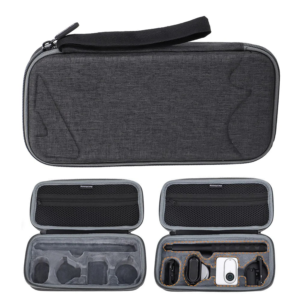 SUNNYLIFE IST-B675 Portable Storage Bag for Insta360 GO 3 Camera, Cloth+Flannelette Travel Carrying Case - 1