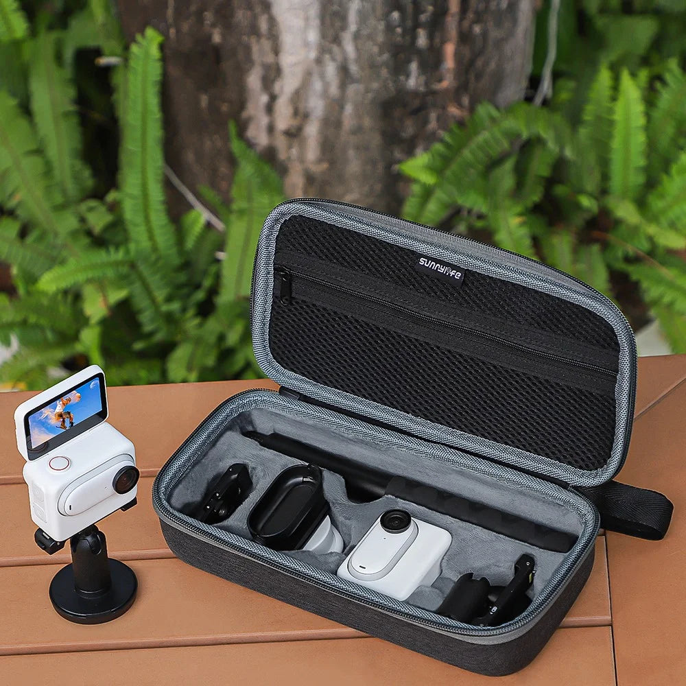 SUNNYLIFE IST-B675 Portable Storage Bag for Insta360 GO 3 Camera, Cloth+Flannelette Travel Carrying Case - 7