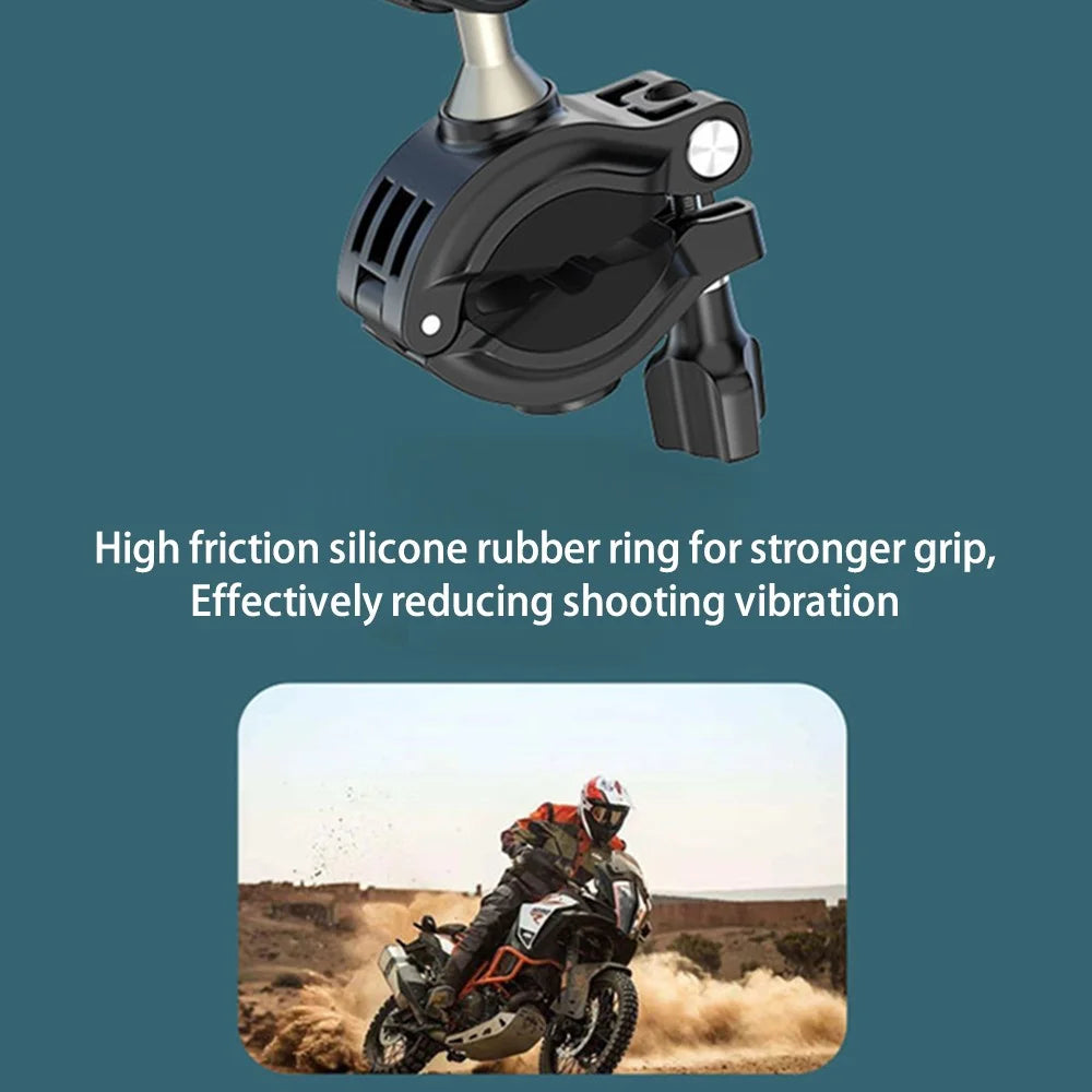 FLW402 Bike Motorcycle Handlebar Camera Holder 360 Degrees Rotary Aluminum Bike Camera Adapter Mount - 4