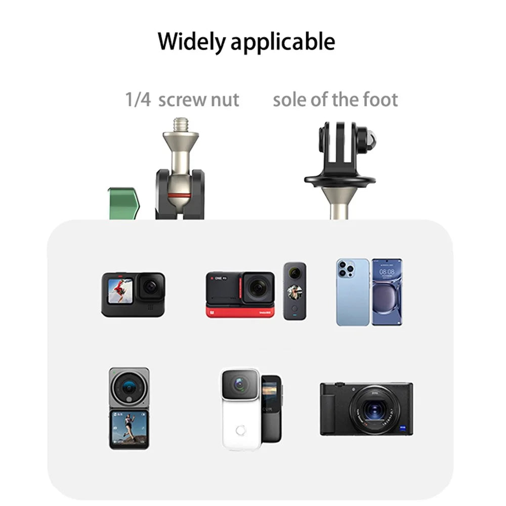 FLW402 Bike Motorcycle Handlebar Camera Holder 360 Degrees Rotary Aluminum Bike Camera Adapter Mount - 7