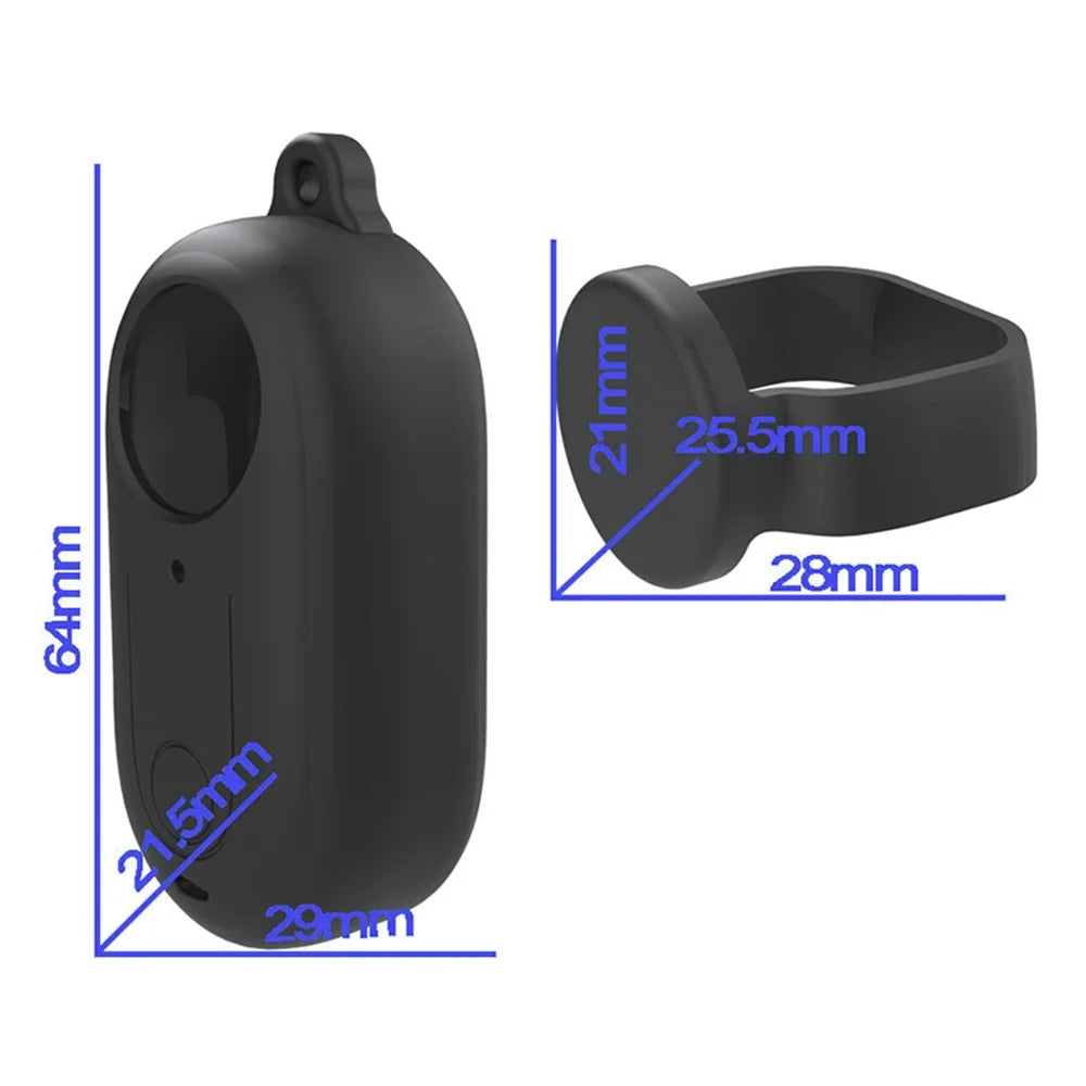 For Insta360 GO 3 Anti-scratch Silicone Cover Camera Body Sleeve Case with Lens Cap - Black - 5