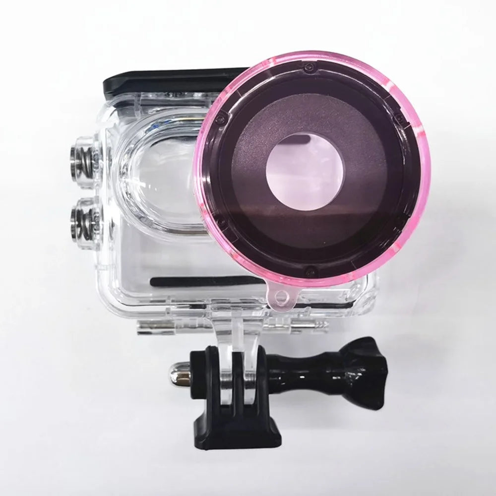 Diving Lens Filter for Insta360 Go 3 Camera Diving Case Waterproof Shell ABS Lens Filter - Pink - 2