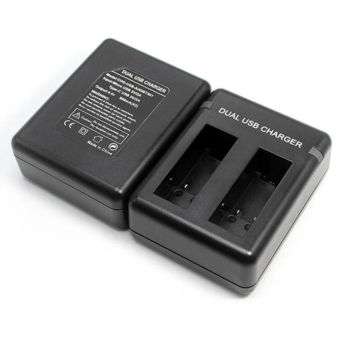 AT630 2-Slot Battery Charger + Micro USB Cable for GoPro Hero 5 Black Action Camera - 2