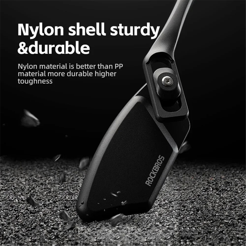 ROCKBROS 1Pc Bicycle Mirror Handlebar Rear View Stainless Steel Reflector 360 Degree Rotation Mirror - Left - 2