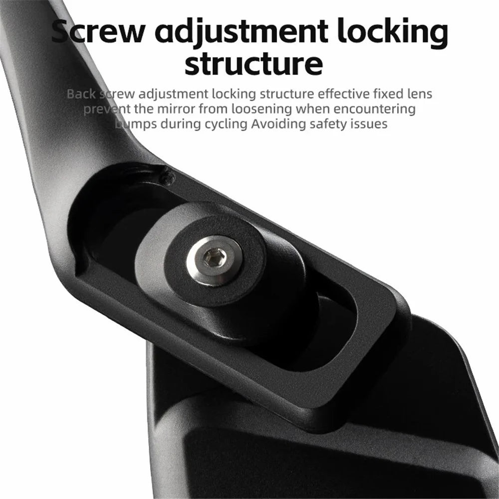 ROCKBROS 1Pc Bicycle Mirror Handlebar Rear View Stainless Steel Reflector 360 Degree Rotation Mirror - Left - 4