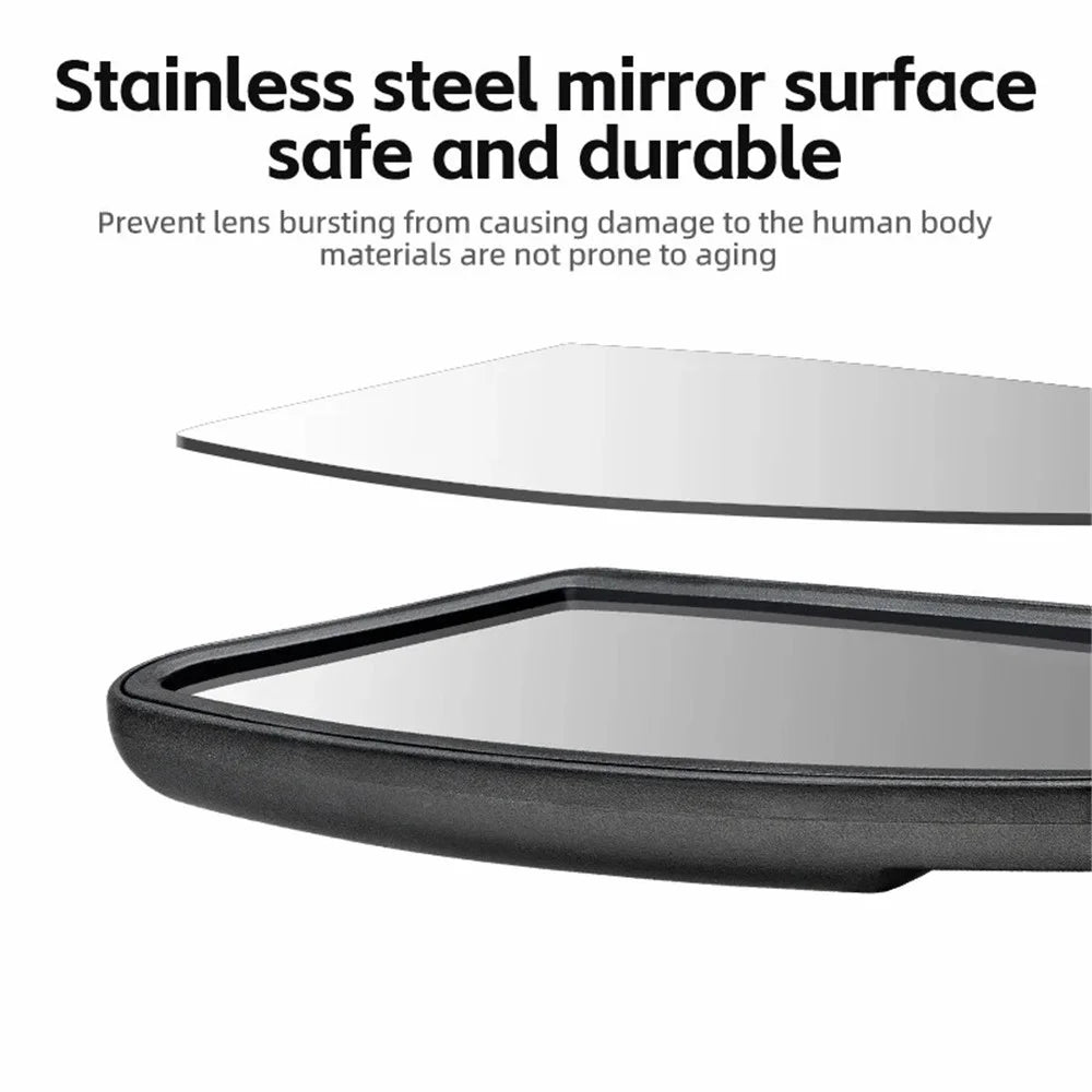 ROCKBROS 1Pc Bicycle Mirror Handlebar Rear View Stainless Steel Reflector 360 Degree Rotation Mirror - Left - 6