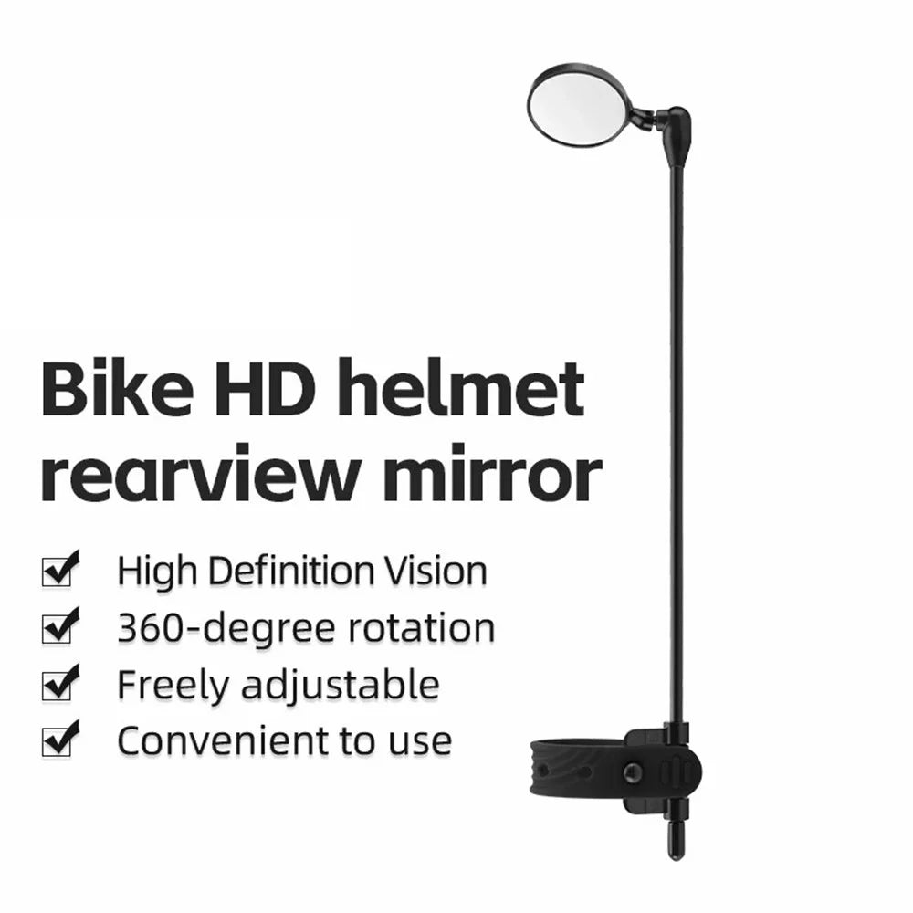 ROCKBROS Bicycle Helmet Rearview Mirror Motorcycle 360 Degree Rotatable Extendable Riding Safety Mirror - Black - 2