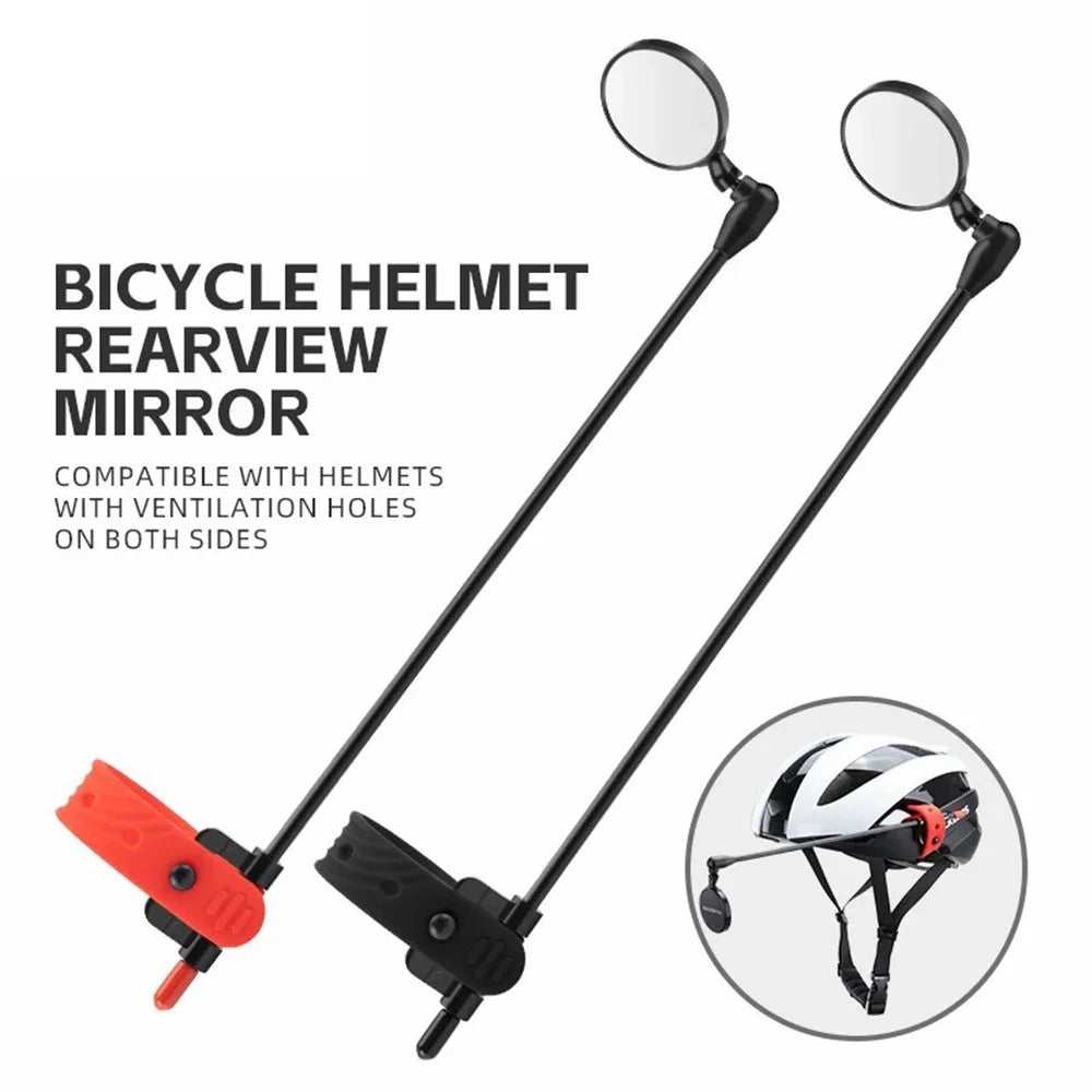ROCKBROS Bicycle Helmet Rearview Mirror Motorcycle 360 Degree Rotatable Extendable Riding Safety Mirror - Black - 3