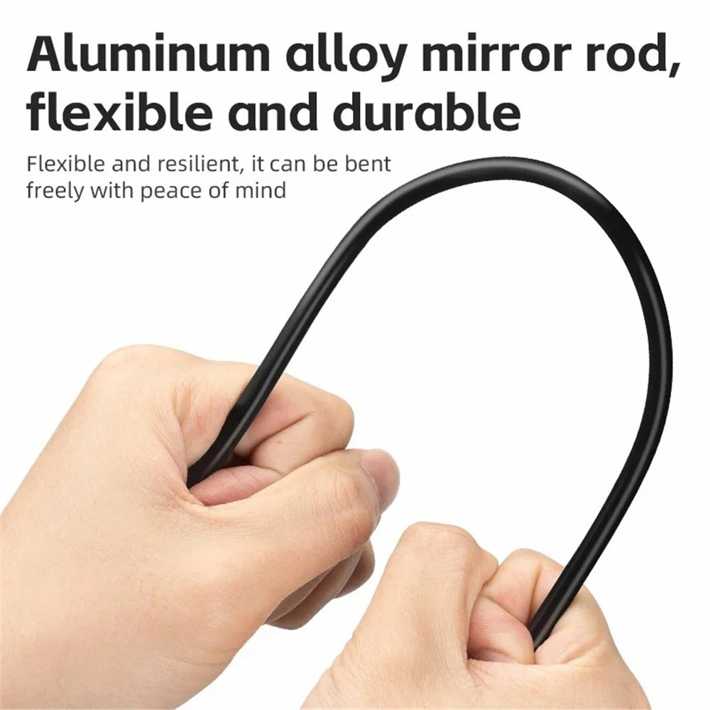 ROCKBROS Bicycle Helmet Rearview Mirror Motorcycle 360 Degree Rotatable Extendable Riding Safety Mirror - Black - 6