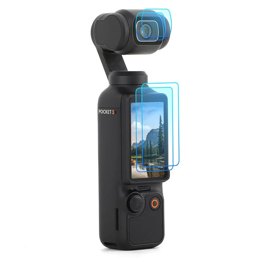 SUNNYLIFE OP3-BHM717 2Pcs Tempered Glass Screen Protector + 2Pcs Lens Film for DJI Osmo Pocket 3 Handheld Camera - 1