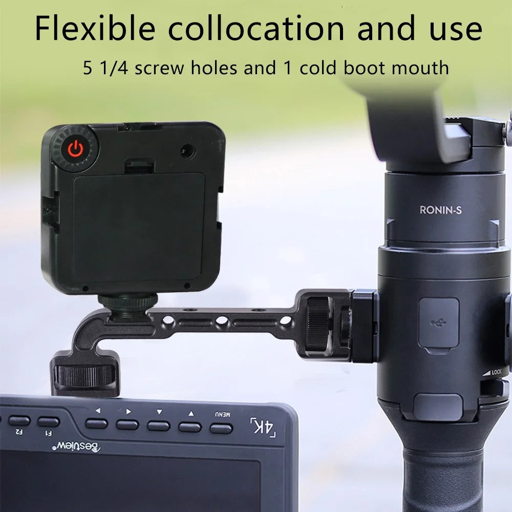 Metal Monitor Mount Holder Expansion Arm Bracket Adapter with 1 / 4 Screw, Cold Shoe - 5